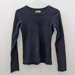 American Giant Black Rib Knit Long Sleeve Shirt